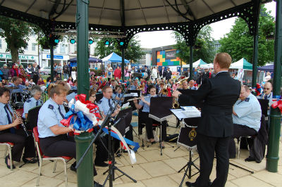 PUMB playing at the Princes Gardens Bandstand in 2012